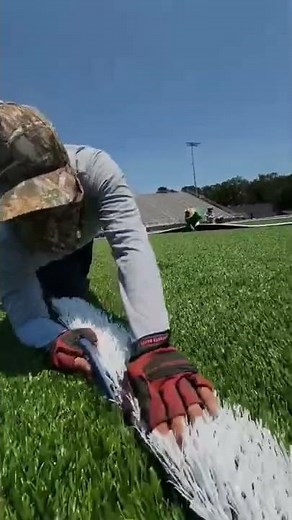 Cutting In Seams On An AstroTurf Football Field