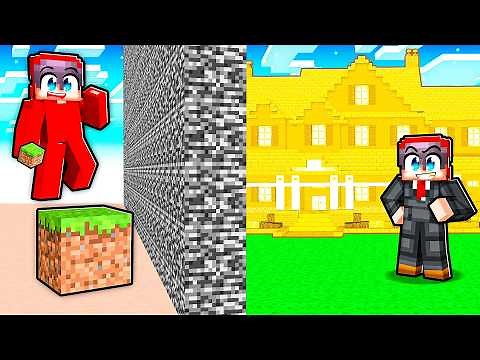 1 Block vs 1,000,000 Block Build Battle in Minecraft!
