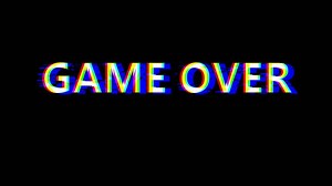 Game over text on black background