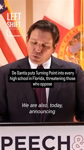 Left Shift | / So they complain about college being too woke but then implement a literal political organization into high schools? #desantis... | Instagram