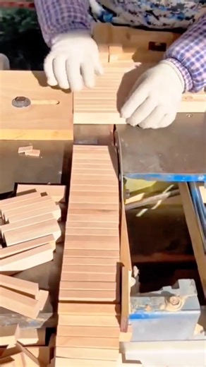Precision Wood Cutting Process with a Table Saw #shorts