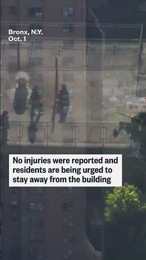 Emergency crews are investigating the partial collapse of a high-rise apartment building