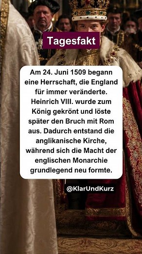 Wie ein König Religion und Politik dauerhaft veränderte. #tagesfakt