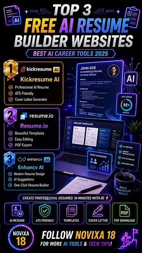 Top 3 FREE AI Resume Builder Websites 🔥 | Best AI Tools 2025 #shorts