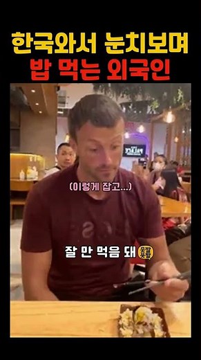 한국와서 눈치보며 밥 먹는 외국인 #shorts #유머 #짤 #코믹 #동물 #개그 #funny #재밌는영상 #웃긴영상 #웃긴짤 #한국 #밥 #외국인 #눈치