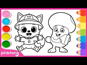Coloring Pinkfong and Myan | Pinkfong Wonderstar Coloring Pages - Art for kids