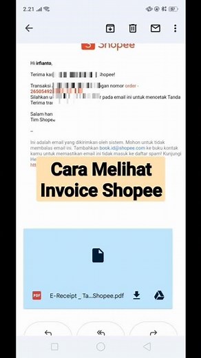 Cara Melihat Invoice Shopee lewat Email | #shorts #tutorial ##shopee #shopeehaul
