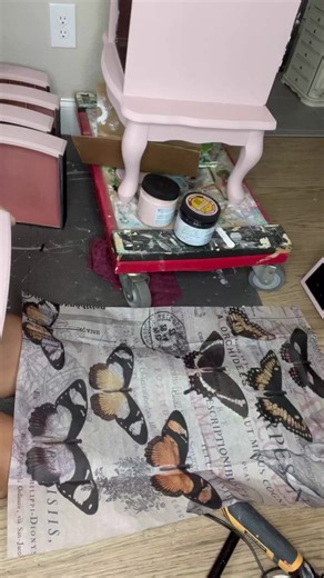 12K views · 140 reactions | Jewelry armoire decoupaged drawer fronts using Dixie Belles Vintage Butterfly paper #dixiebellepaint #decoupage #tutorial #paintedfurniture #homedecor #homedecorideas #decoupagepaoer #bellesandwhistles #createwithme | Simply Made Unique by Jill | Facebook