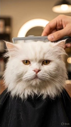 satisfying cat haircut 😌 #shorts #asmr #satisfying #cat #hairstyle #pets #cute #grooming