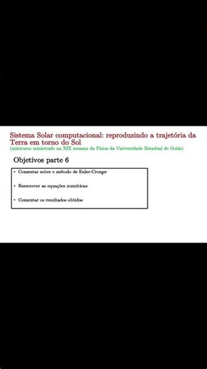 Episódio 6 - Método de Euler-Cromer e equações numéricas corretas