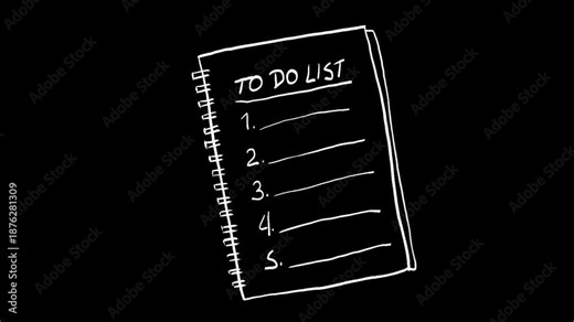 To Do List Doodle Loop Animation. Hand drawn to do list doodle animation loop. Ideal for productivity, planning, tasks, business presentations, workflow and organization videos.
