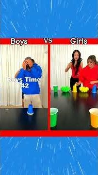 Who wins! Solo cup speed relay race, Boys vs Girls. #game #challenge #fyp #competition