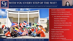 2.2K views | Learn about a great opportunity to study in Florida! Watch this one-minute interview with Lory Coffey, assistant director of admissions and international services at the College of Central Florida. CF offers over 150 academic pathways. Explore programs here: https://www.cf.edu/explore/academic-pathways/ | English Courses USA | Facebook