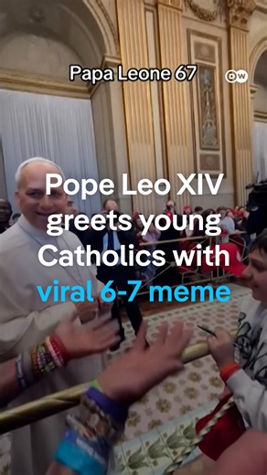 A video shared on social media shows a group of children in Vatican City teaching Pope Leo XIV the viral ‘6-7’ hand gesture. #DWNews