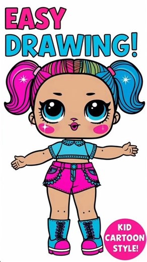 “Rainbow LOL Doll Drawing 🎨✨ Super Cute Art Tutorial!” #artshorts #artforkids #drawing