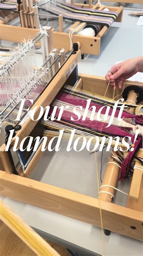 Basics of four shaft hand looms & weaving! 🧶 #looms #textiles #weaving