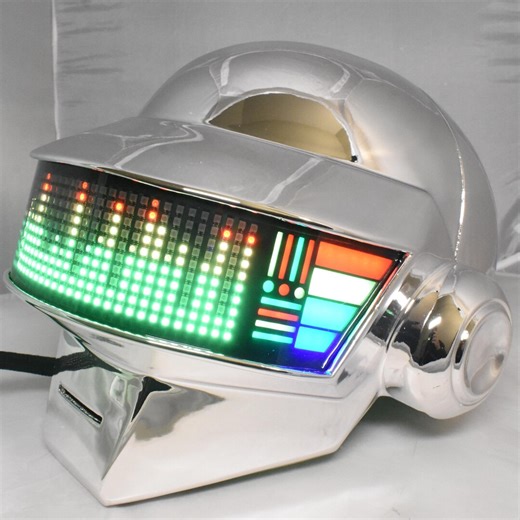 Robot DJ Helmet - 41 X 10 RGB Matrix W/bluetooth Control, Custom Animations on SD Card - Etsy