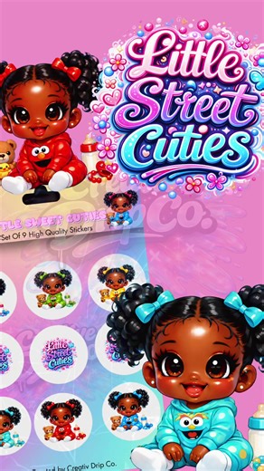 Super cute little street cuties sticker pack #creativedripco #dripdolls #brooklyncrafter #drippydolls #creativeblkgirl