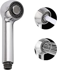Pull Out Kitchen Faucet Head Replacement, 2 Function Sink Sprayer Head, G1/2 or 13/16 Inch Male Thread Connector, Spray Head Faucet Head Kitchen Tap Sprayer Spout, Chrome