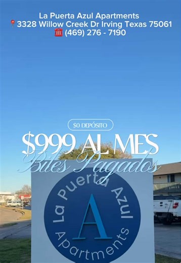 🚨$999 y BILES PAGADOS🚨 📣 Etiqueta @ 3 personas para optener el ESPECIAL cuando apliques 🫂 📣 ‼️ VEN HOY Y APARTA TU FUTURO HOGAR 🏡‼️ Requisitos ✅ * Identificación o Pasaporte * Comprobantes de Trabajo * $99 Applicacion 📍 Estamos ubicados en la 📍 3328 Willow Creek Dr. Irving Texas 75061 ☎️ LÁMANOS AL ☎️ (469)276-7190 #apartamentosbaratos #irvingtx #apartamentosenirvingtx #parati #dfwapartments