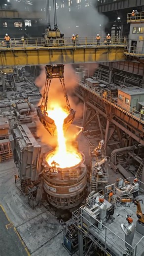 How STEEL Is MADE in Modern FACTORIES #steel #furnace #factoryprocess