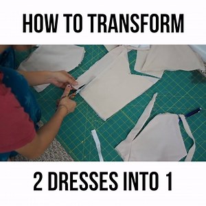 In this episode of Thrifted Transformations, I thrifted two matching color dresses and mashed them up into one! Watch the full tutorial on my Youtube Channel: https://www.youtube.com/watch?v=trPTpXbbtYM&t=42s | Coolirpa