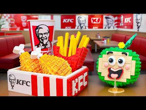 LEGO KFC - The BEST Super Crispy Fried Chicken Challenge IRL LEGO Cooking With Cocomelon