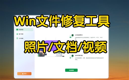Win修复工具，修复照片/视频/文档