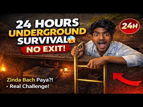 I Spent 24 Hours in an Underground House! 😱 (Did I Survive?) | underground house video