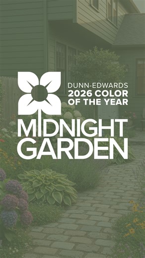 Meet the Dunn-Edwards 2026 Color of the Year: Midnight Garden (DE5657) 🪴 A color of balance, Midnight Garden (DE5657) bridges eco-conscious living with sophisticated design. It captures the tranquility of a lush garden under the moonlight, whispering nature’s quiet elegance, and is perfect for creating a serene and sophisticated atmosphere. Reminiscent of moss, lichen, and nature’s quiet resilience, this shade invites wellness, renewal, and enduring style into every space. Midnight Garden (DE56