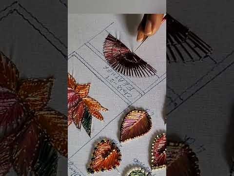 Aari Feather Stith | Easy Feather stitch Design | Aari peacock feather design