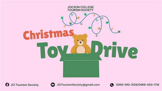 𝙋𝘼𝙎𝙎𝙋𝙊𝙍𝙏 𝙏𝙊 𝙅𝙊𝙔: 𝘼 𝘾𝙃𝙄𝙇𝘿𝙍𝙀𝙉’𝙎 𝙊𝙐𝙏𝙍𝙀𝘼𝘾𝙃 𝙋𝙍𝙊𝙂𝙍𝘼𝙈🧸 The Tourism Society of Jocson College Inc. is set to embark on a meaningful journey this December 16 together with the Supreme Student Council and other student governing organizations as we conduct an outreach program dedicated to bringing smiles, inspiration, and hope to the children — the future not only of tourism, but of the world. This initiative reflects the deeper meaning of tourism: connecting hearts,