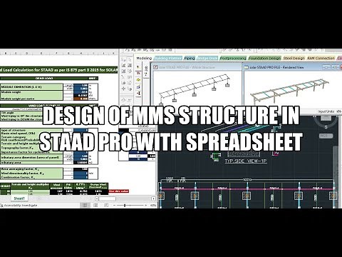 Design and Analysis of SOLAR STRUCTURE in STAAD PRO #DEAD LOAD #WIND LOAD