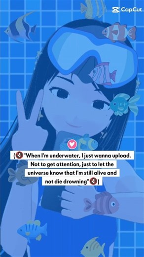 stay cool, i'm still alive 😎👌🏻 #underwater #anime #mermaid #swimming #diving #water #aqua #bubble