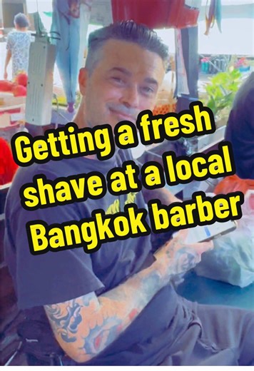 Shave at a Local Barber Shop in Bangkok