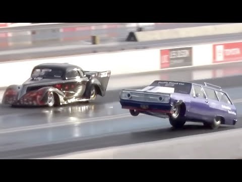 Chevy Wagon rips HUGE Wheelies & WINS..This thing is SICK!