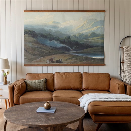 Oversized Mountain Landscape Tapestry: Large Living Room Wall Art | 229 - Etsy