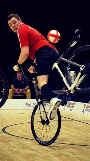 60 Second Docs on Instagram: "Patrick Schnetzer from Austria is an 8X cycle ball world champion. In the sport combining cycling and soccer, played 2v2 on a 14-meter-long indoor court, a champion must command a strong sense of balance, swift reaction times, and grunt power."