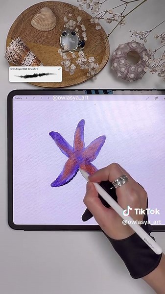 Easy Watercolor Drawing in Procreate: Starfish Guide
