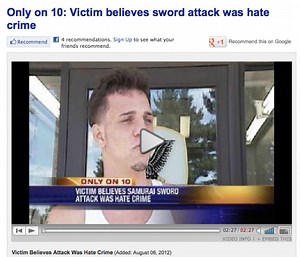 NBC10: Johnston Man Terms Sword Attack 'Hate Crime'