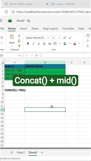 Excel CONCAT() + MID() Functions Explained | Easy Tutorial for Beginners