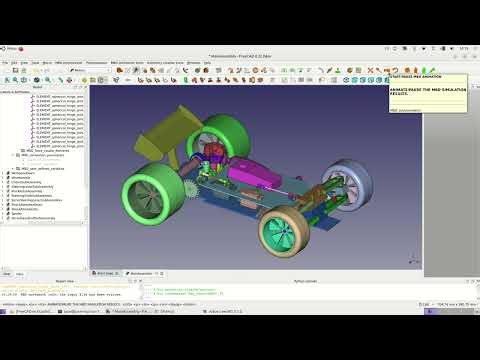 FreeCAD + MBDyn RC car model.