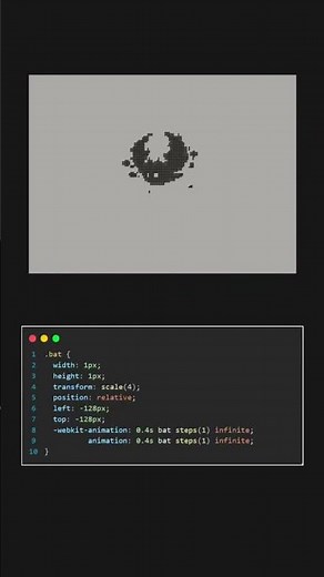 Bat Animation with Code 🦇🔥 | Coding Magic 🤯 #Shorts #coding