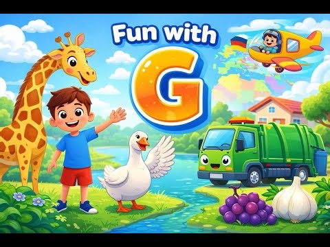 Fun with Letter G | Learn G Words for Toddlers | 👦🦒🟢🪿🚛🍇