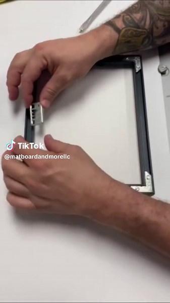 It’s #TipTuesday 💡 Attaching a sawtooth hanger to a metal frame. Follow for more tips and tricks for matting and framing! #frame #matboard #metalframe #sawtoothhanger #howto #diy #tipsandtricks #tips