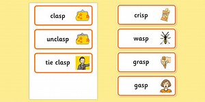 Word Final SP Word Cards