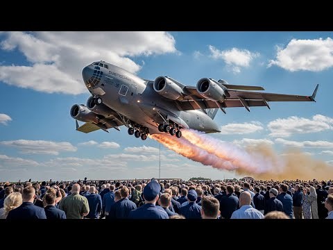 Russia Panic: US Air Force C-17 Female Pilot Takes Off at full speed in an Emergency Situation