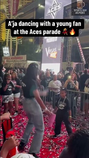 Aja Wilson Dancing With Young Fan AT The Las Vegas Aces Championship Parade!!