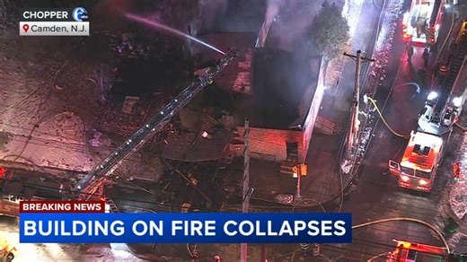 Vacant home collapses during fire in Camden