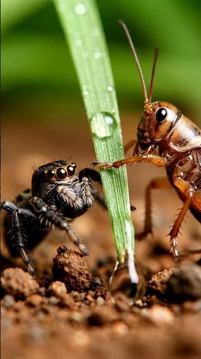 Cricket 🦗 vs Jumping Spider 🕷 | Mini Forest Battle 4K | Epic Animal Clash Shorts